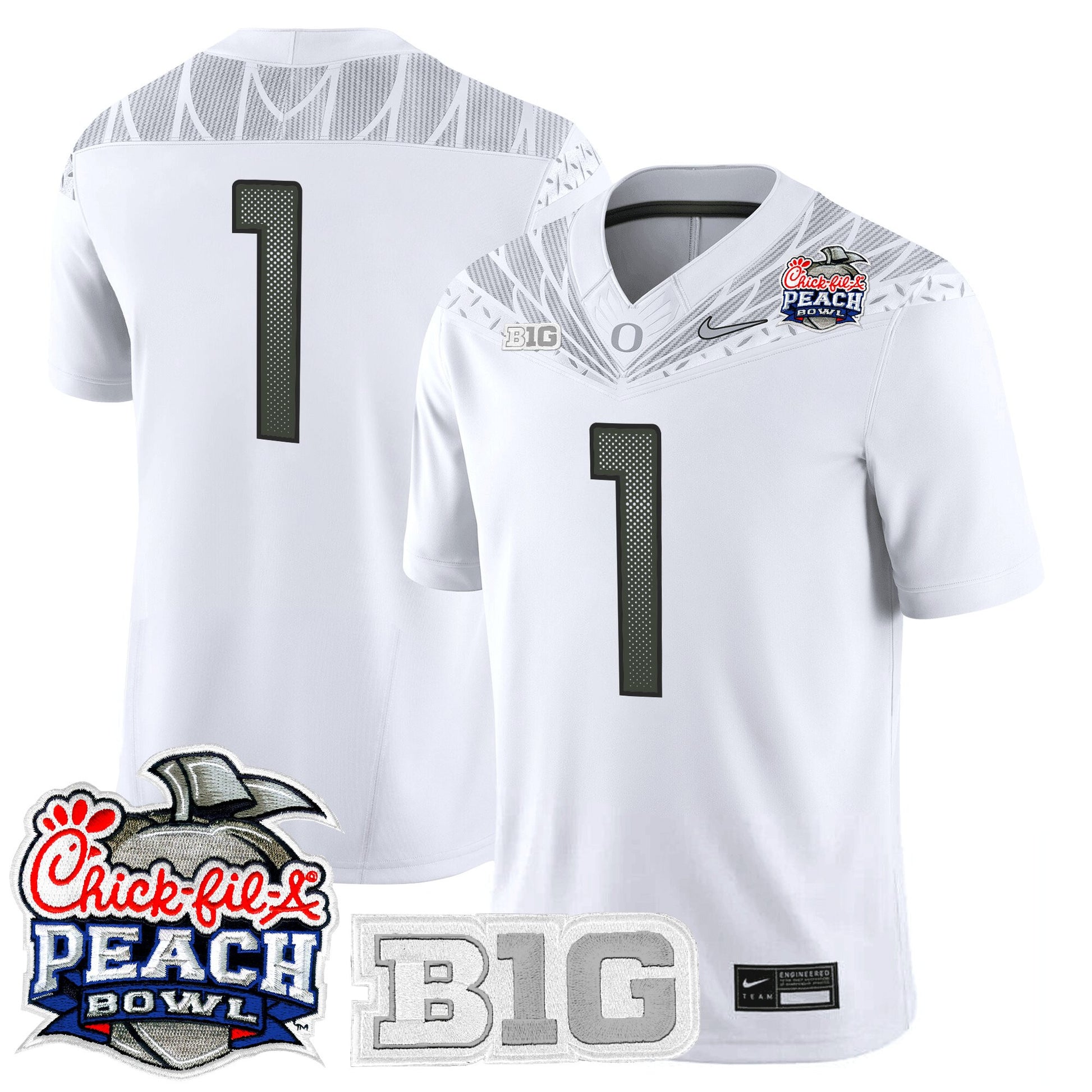 Men's Oregon Ducks 2026 Peach Bowl Vapor Limited Jersey - All Stitched