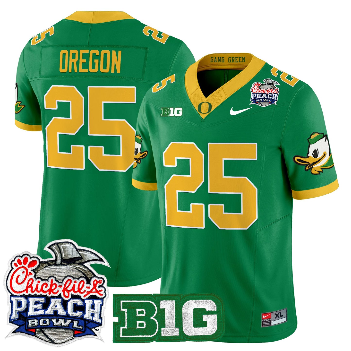 Men's Oregon Ducks 2026 Peach Bowl Vapor Limited Jersey - All Stitched