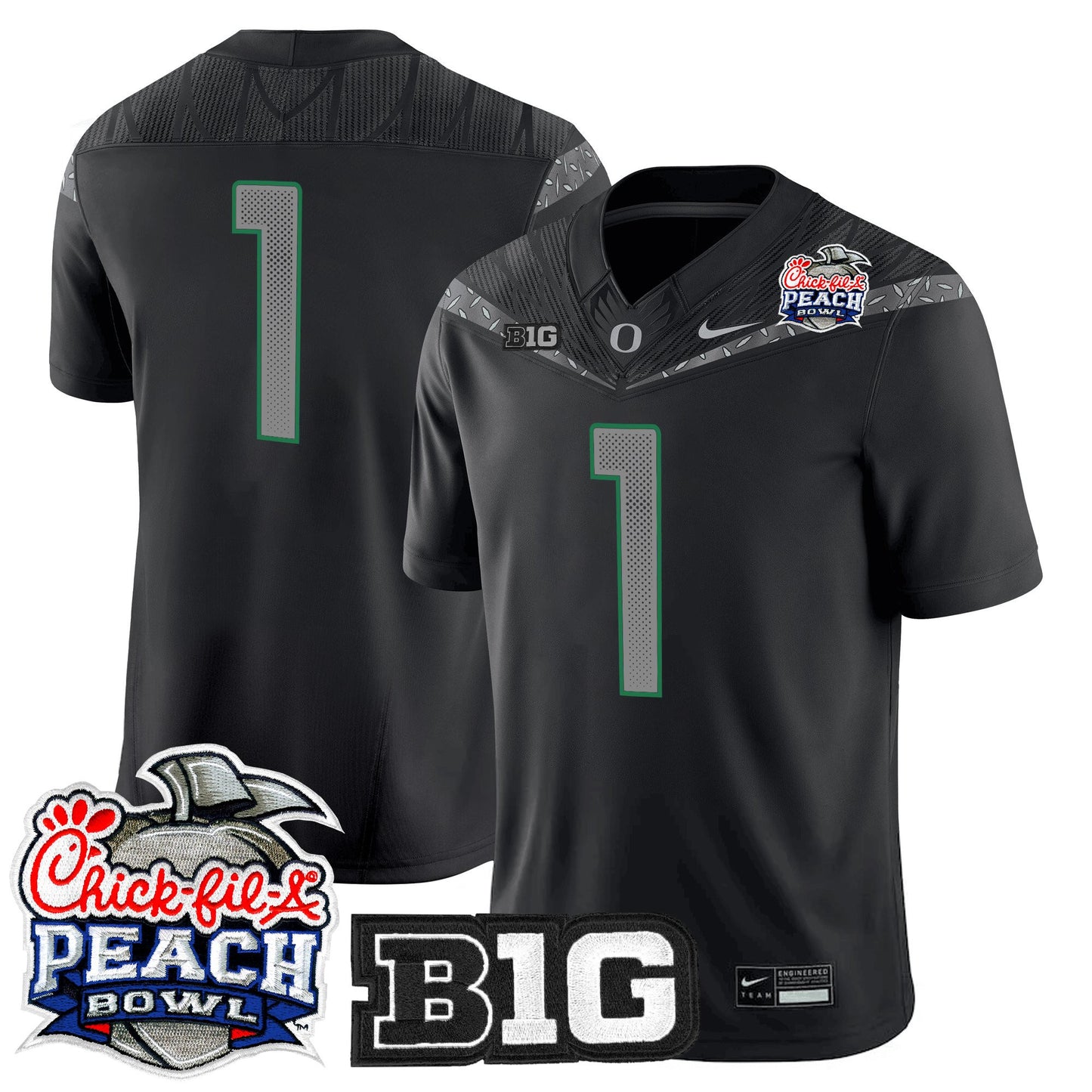 Men's Oregon Ducks 2026 Peach Bowl Vapor Limited Jersey - All Stitched