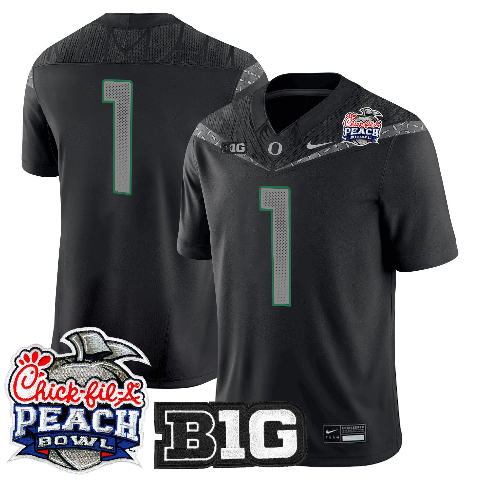 Men's Oregon Ducks 2026 Peach Bowl Vapor Limited Jersey - All Stitched