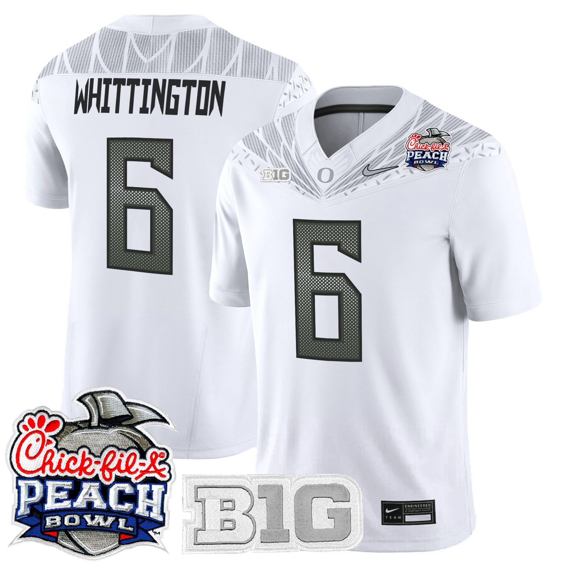 Men's Oregon Ducks 2026 Peach Bowl Vapor Limited Jersey - All Stitched