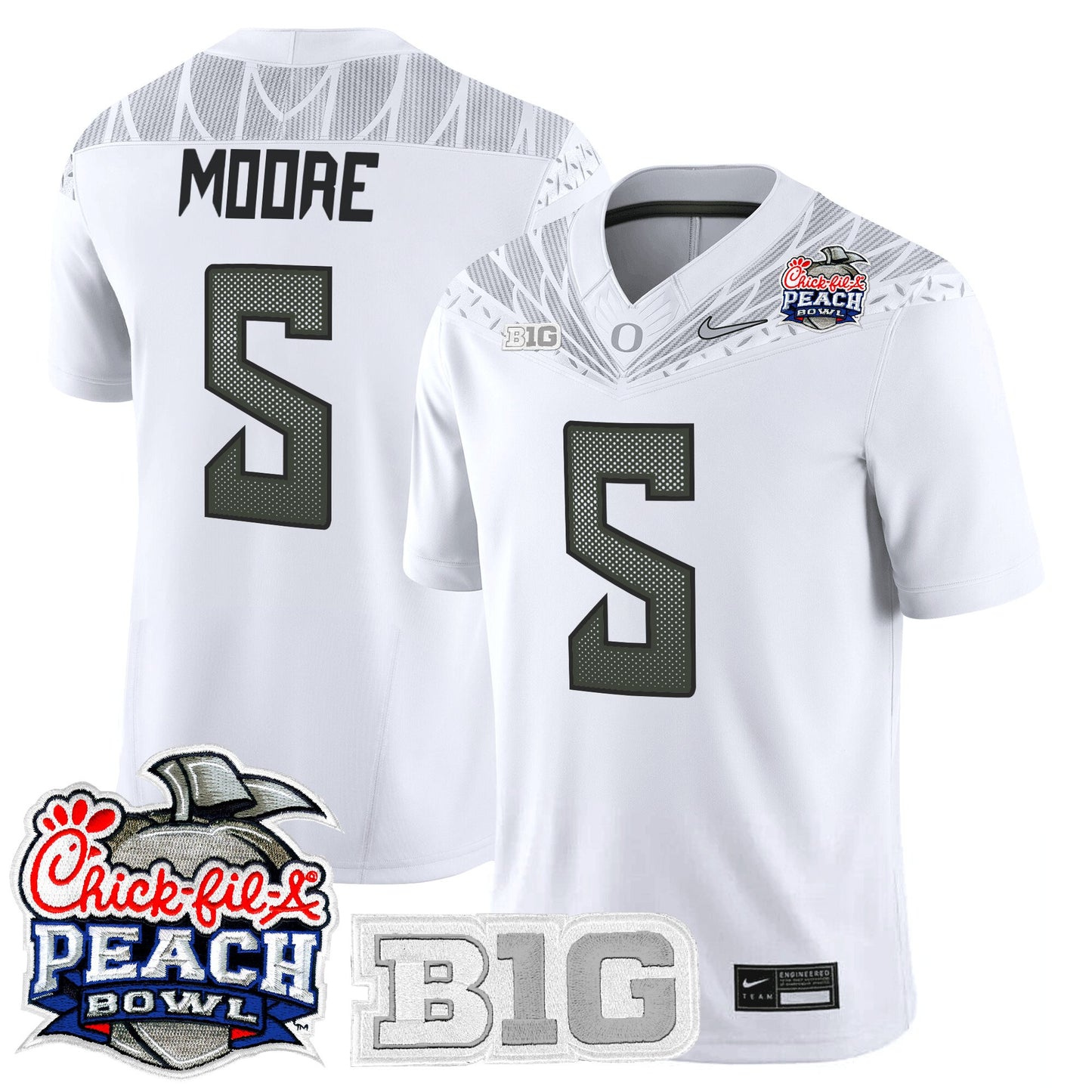 Men's Oregon Ducks 2026 Peach Bowl Vapor Limited Jersey - All Stitched