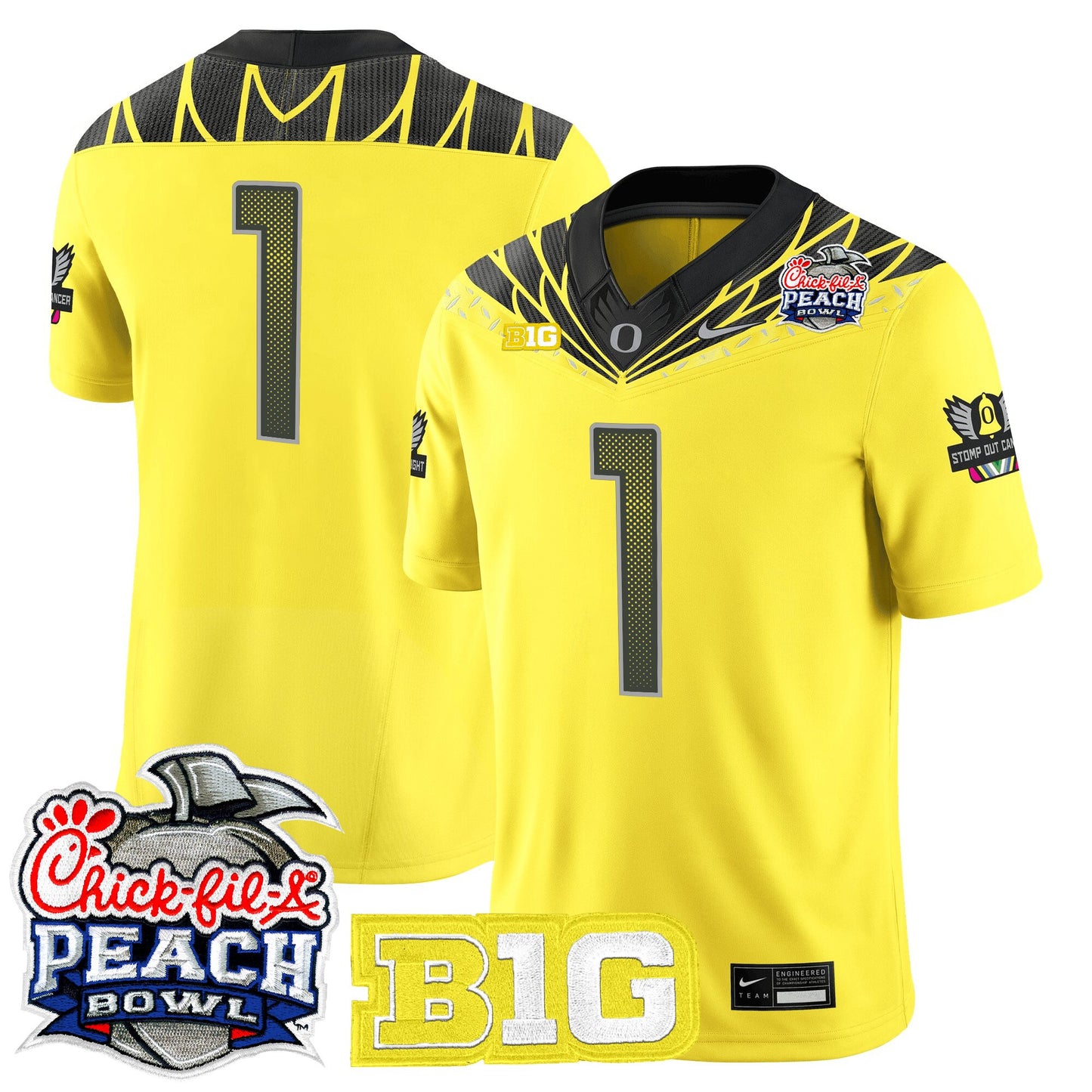 Men's Oregon Ducks 2026 Peach Bowl Vapor Limited Jersey - All Stitched