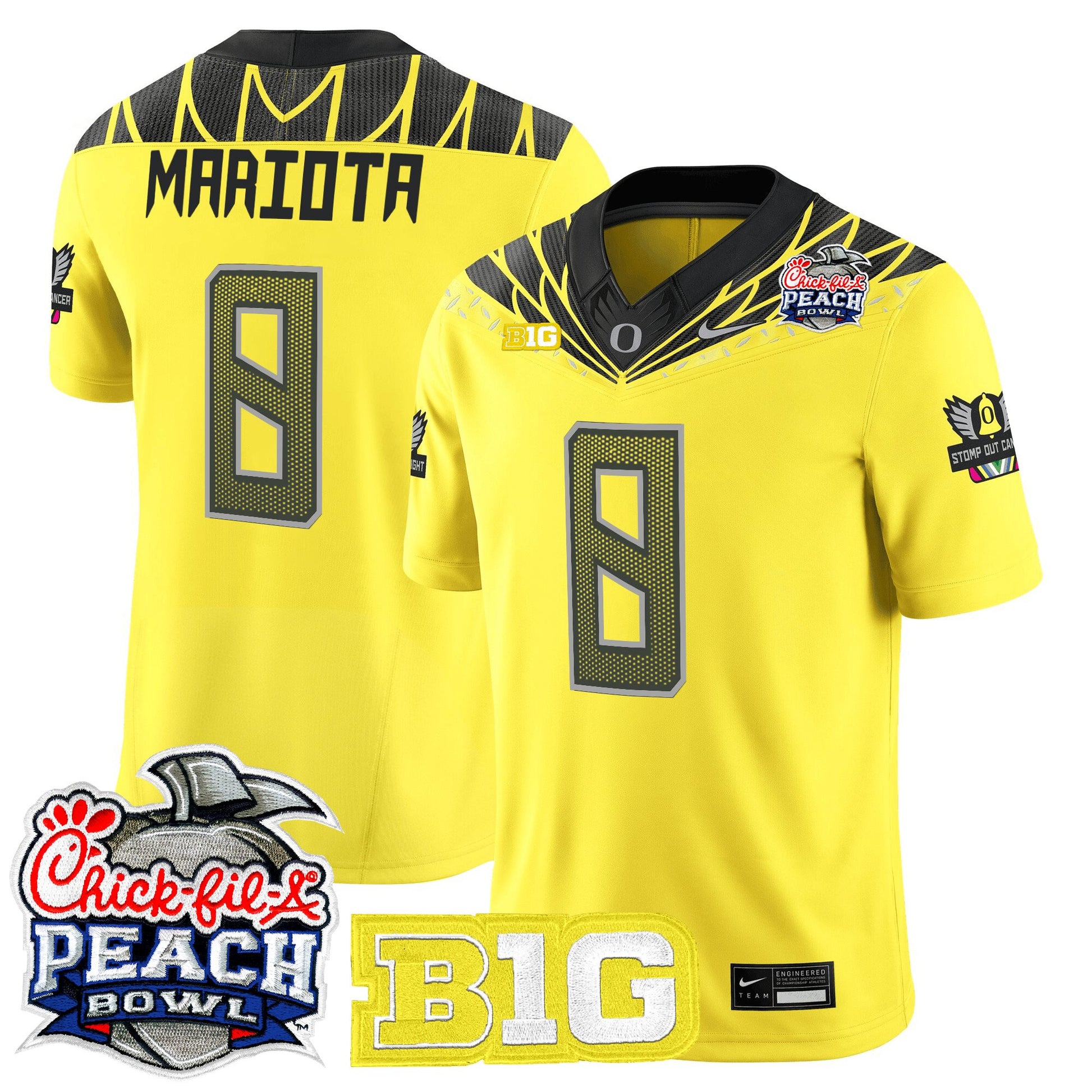 Men's Oregon Ducks 2026 Peach Bowl Vapor Limited Jersey - All Stitched