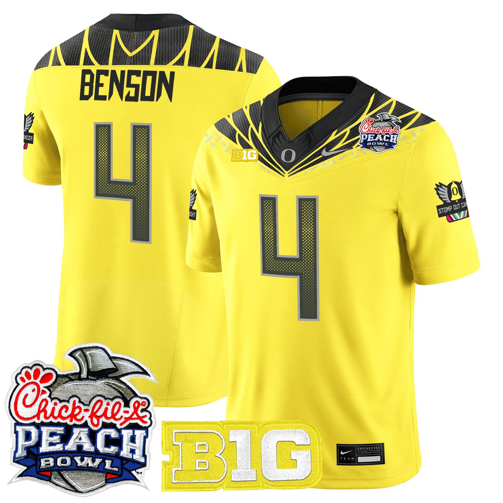 Men's Oregon Ducks 2026 Peach Bowl Vapor Limited Jersey - All Stitched