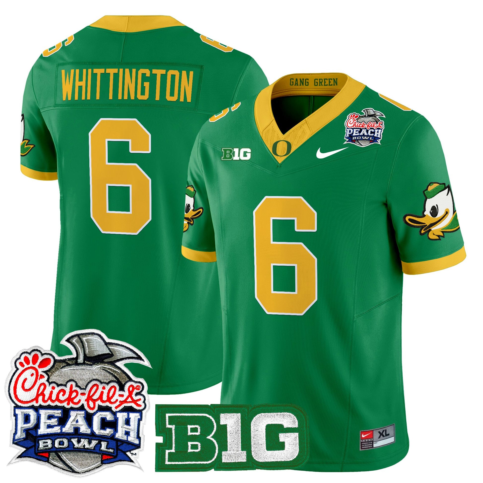 Men's Oregon Ducks 2026 Peach Bowl Vapor Limited Jersey - All Stitched