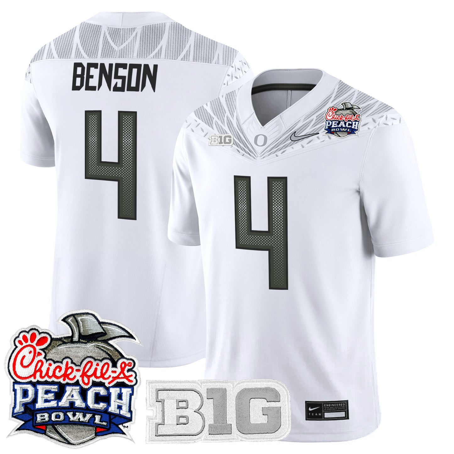 Men's Oregon Ducks 2026 Peach Bowl Vapor Limited Jersey - All Stitched