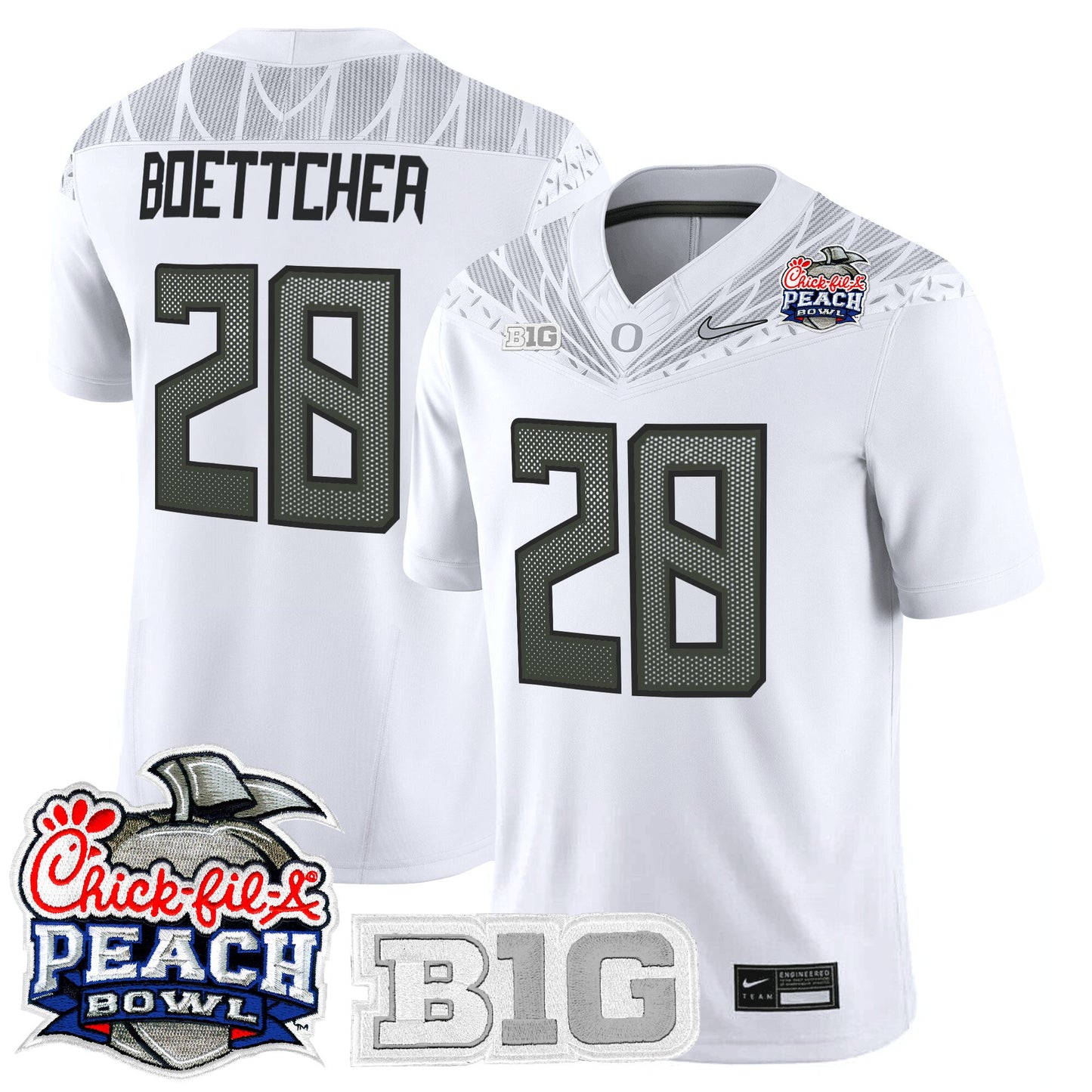 Men's Oregon Ducks 2026 Peach Bowl Vapor Limited Jersey - All Stitched