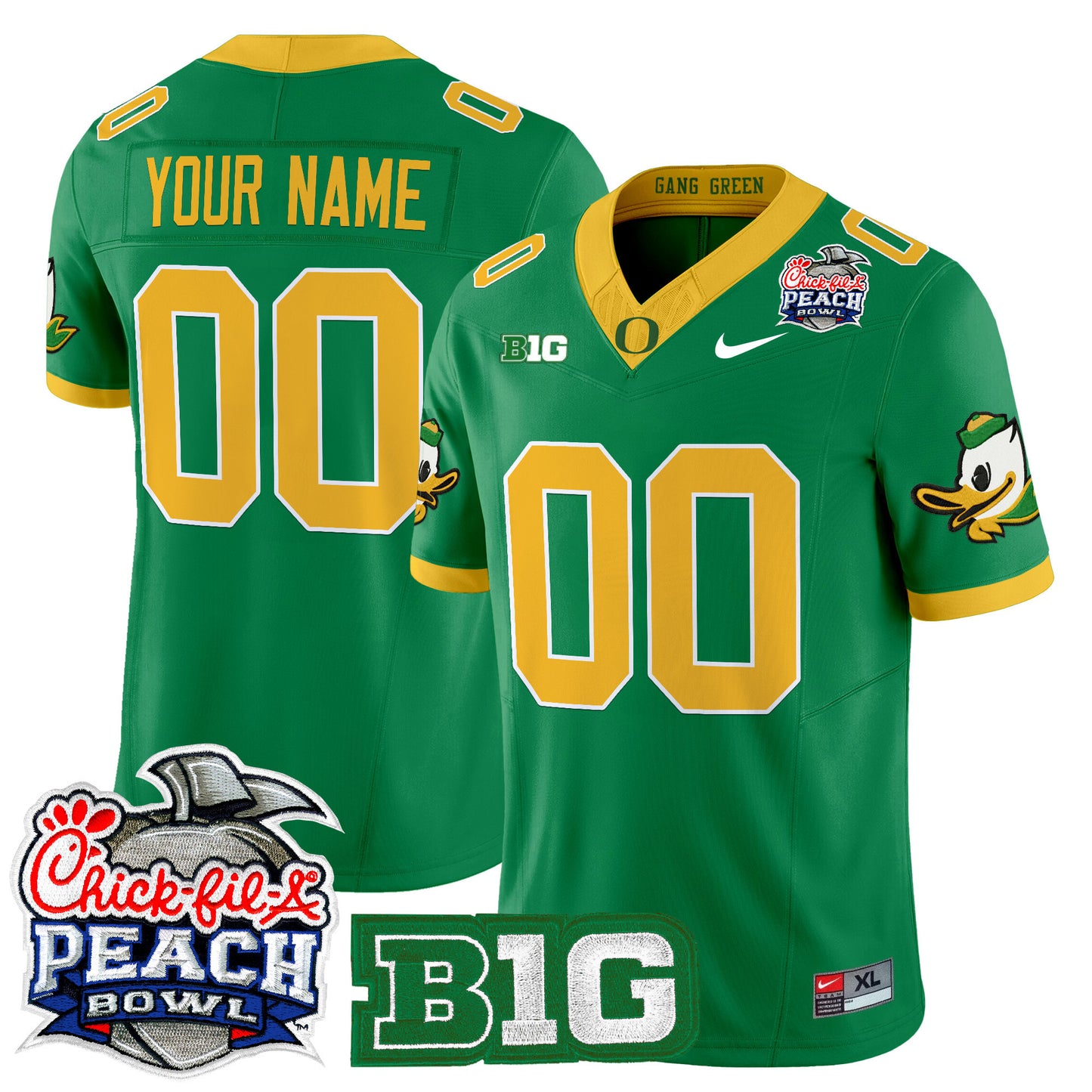 Oregon Ducks 2026 Peach Bowl Vapor Limited Custom Jersey - All Stitched
