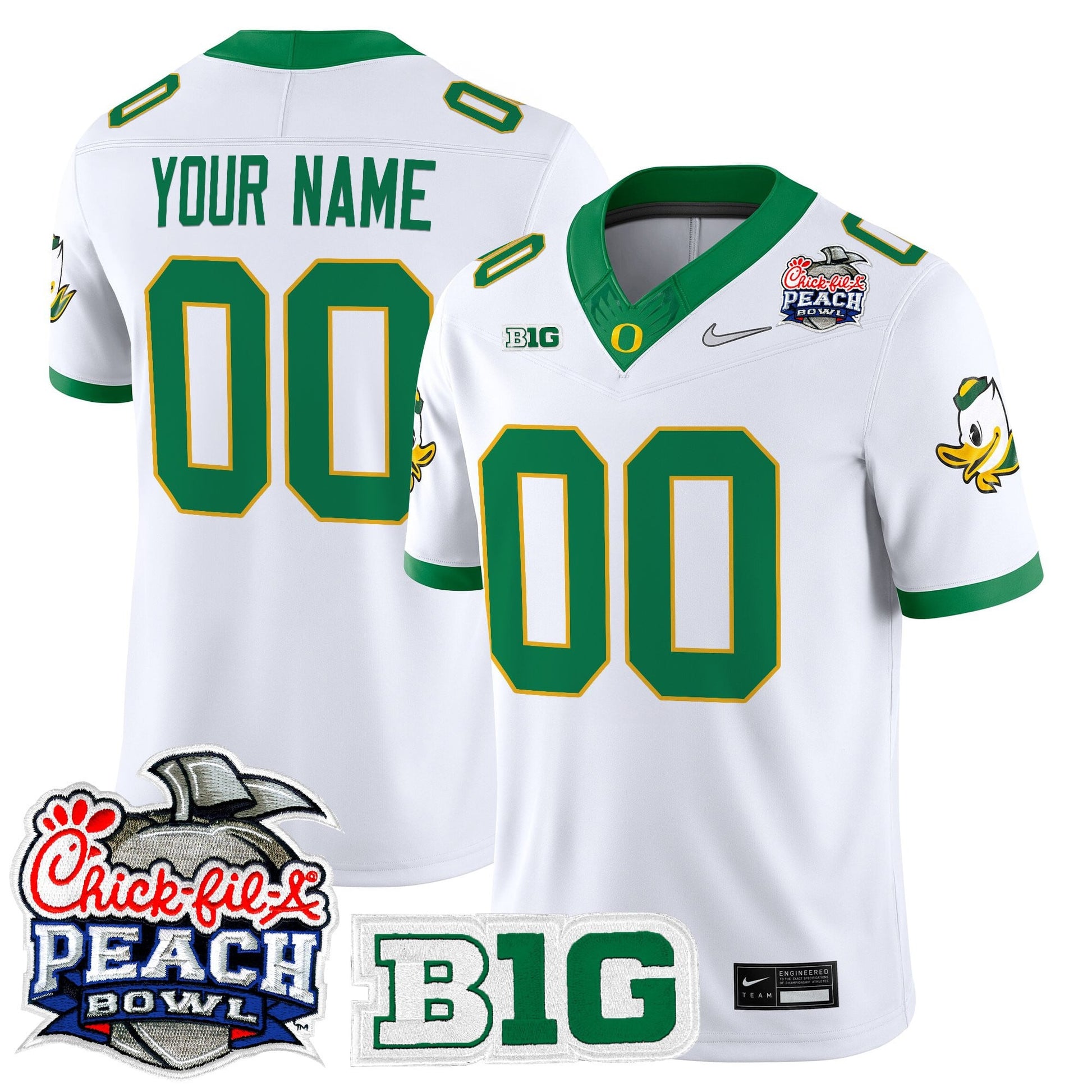 Oregon Ducks 2026 Peach Bowl Vapor Limited Custom Jersey - All Stitched