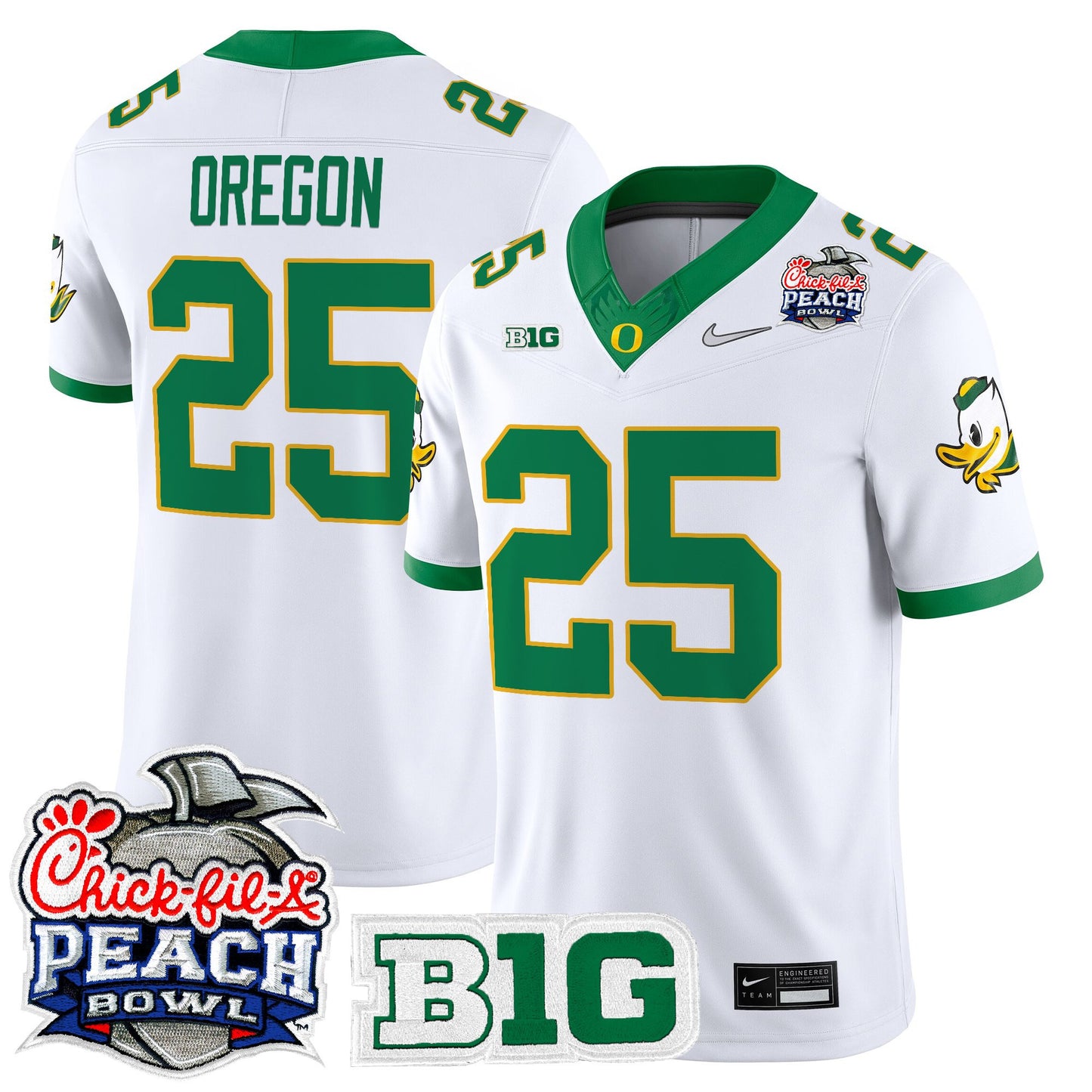 Men's Oregon Ducks 2026 Peach Bowl Vapor Limited Jersey - All Stitched