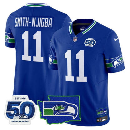 Men's Seattle Seahawks 50th Anniversary Patch Vapor Limited Jersey - All Stitched