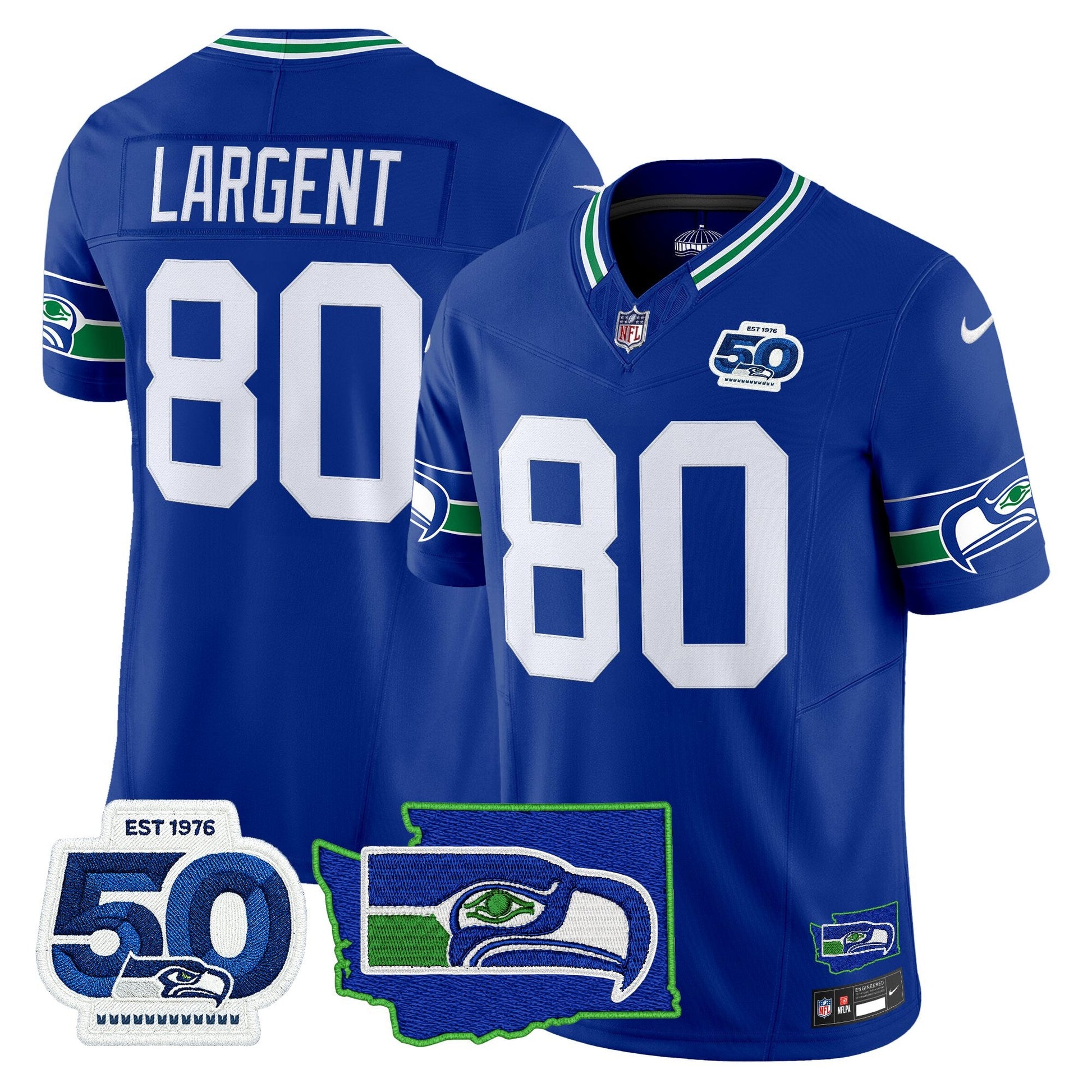 Men's Seattle Seahawks 50th Anniversary Patch Vapor Limited Jersey - All Stitched
