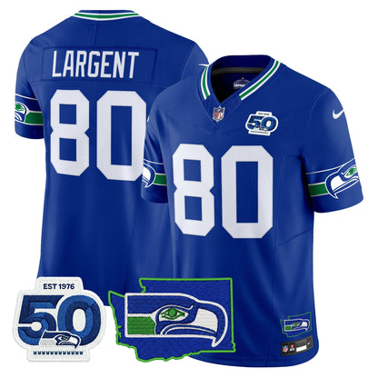Men's Seattle Seahawks 50th Anniversary Patch Vapor Limited Jersey - All Stitched
