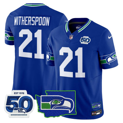 Men's Seattle Seahawks 50th Anniversary Patch Vapor Limited Jersey - All Stitched