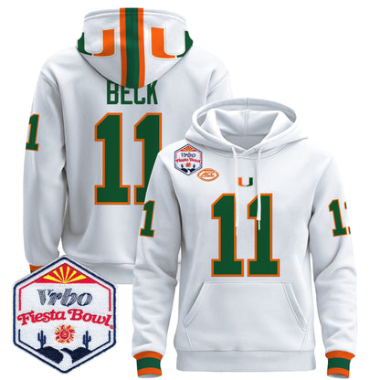 Men's Miami Hurricanes 2026 The Fiesta Bowl Premium Pullover Hoodie - All Stitched