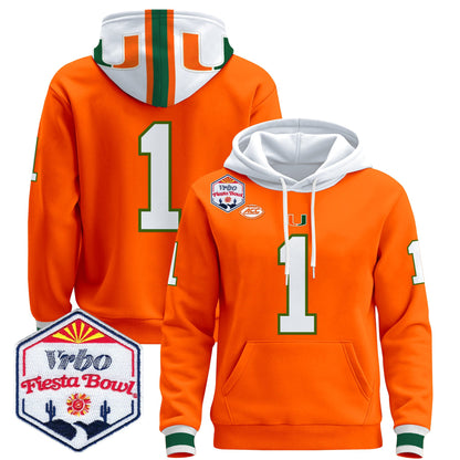 Men's Miami Hurricanes 2026 The Fiesta Bowl Premium Pullover Hoodie - All Stitched