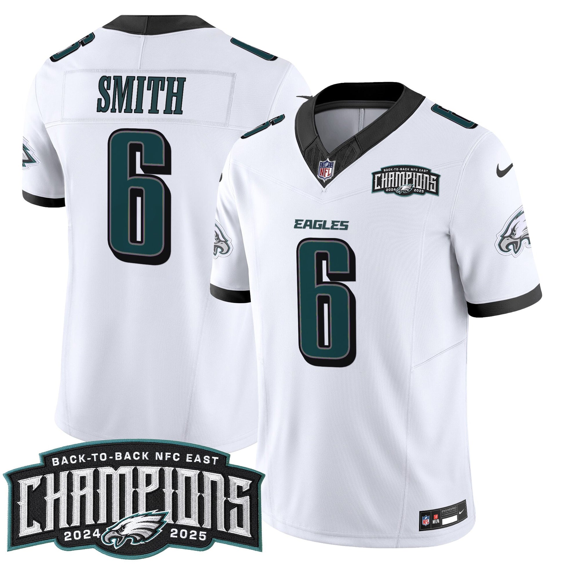 Men's Philadelphia Eagles Back-To-Back 2024-2025 NFC East Division Champions Vapor Limited Jersey - All Stitched