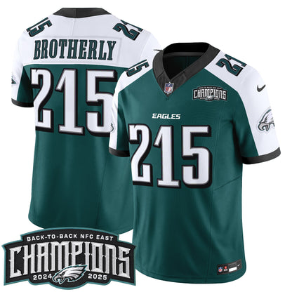 Men's Philadelphia Eagles Back-To-Back 2024-2025 NFC East Division Champions Vapor Limited Jersey - All Stitched