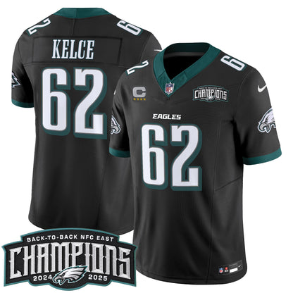 Men's Philadelphia Eagles Back-To-Back 2024-2025 NFC East Division Champions Vapor Limited Jersey - All Stitched
