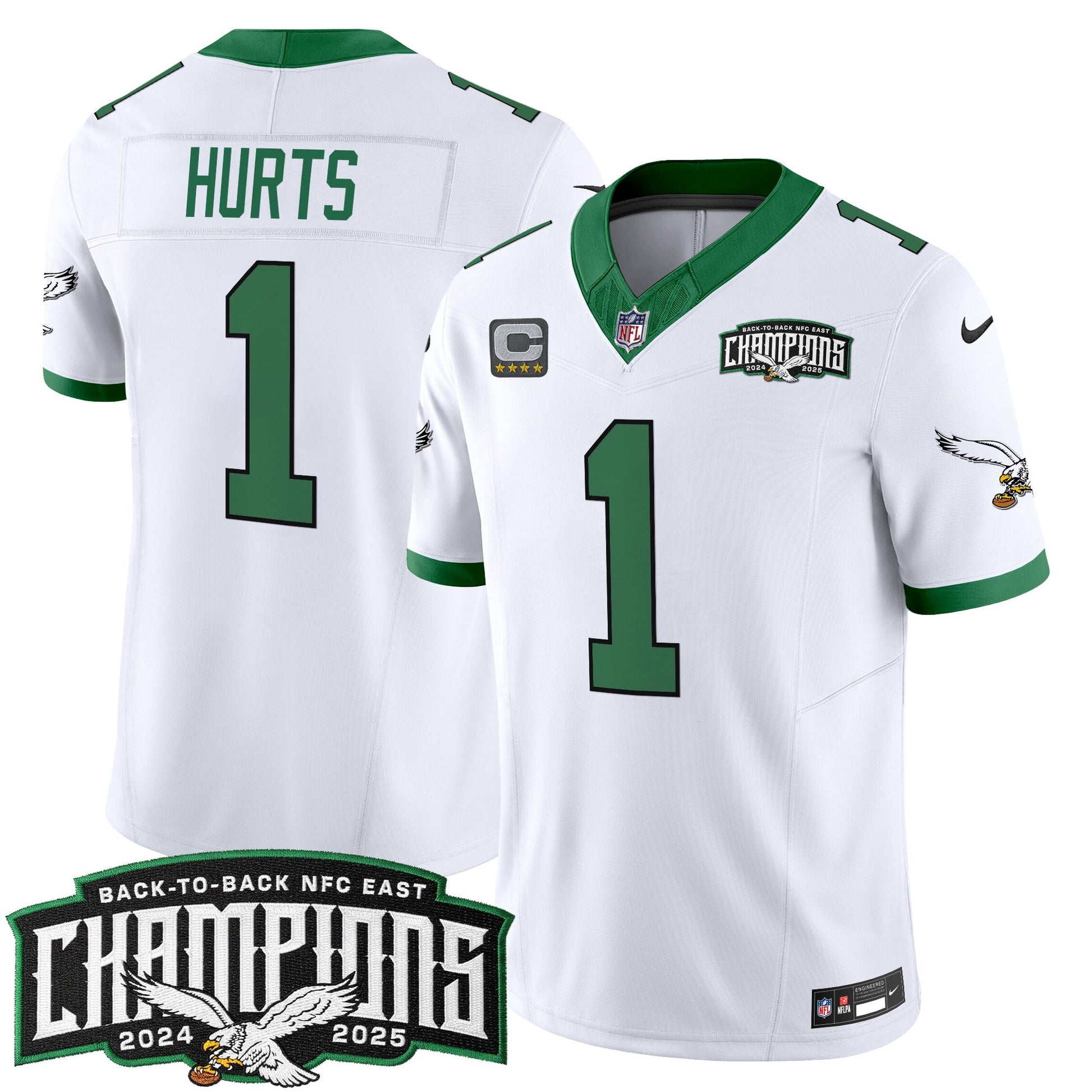 Men's Philadelphia Eagles Back-To-Back 2024-2025 NFC East Division Champions Vapor Limited Jersey - All Stitched