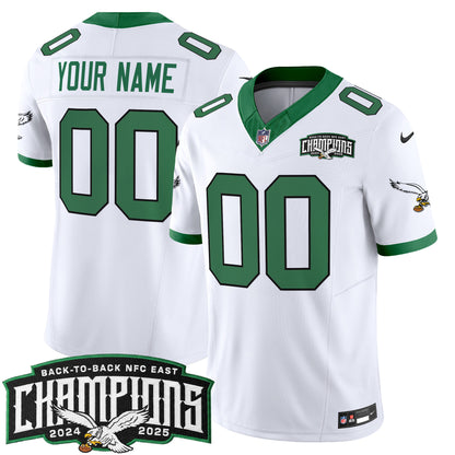 Philadelphia Eagles Back-To-Back 2024-2025 NFC East Division Champions Vapor Limited Custom Jersey - All Stitched