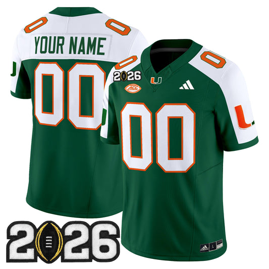 Miami Hurricanes 2026 CFP Final Patch Vapor Limited Custom Jersey - All Stitched