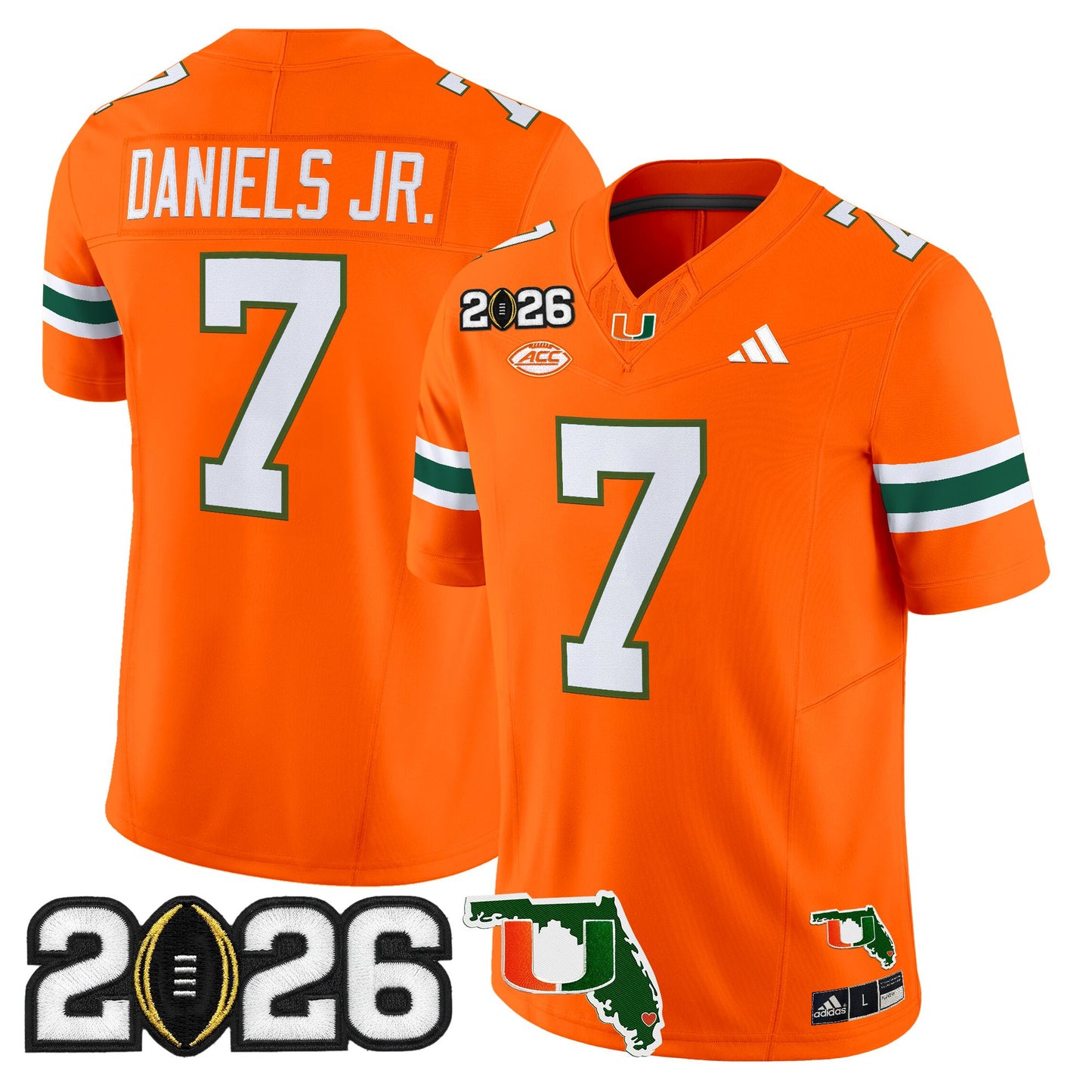  Miami Hurricanes 2026 CFP Final & Florida Patch Vapor Limited Jersey - All Stitched