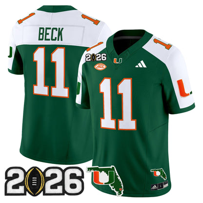  Miami Hurricanes 2026 CFP Final & Florida Patch Vapor Limited Jersey - All Stitched