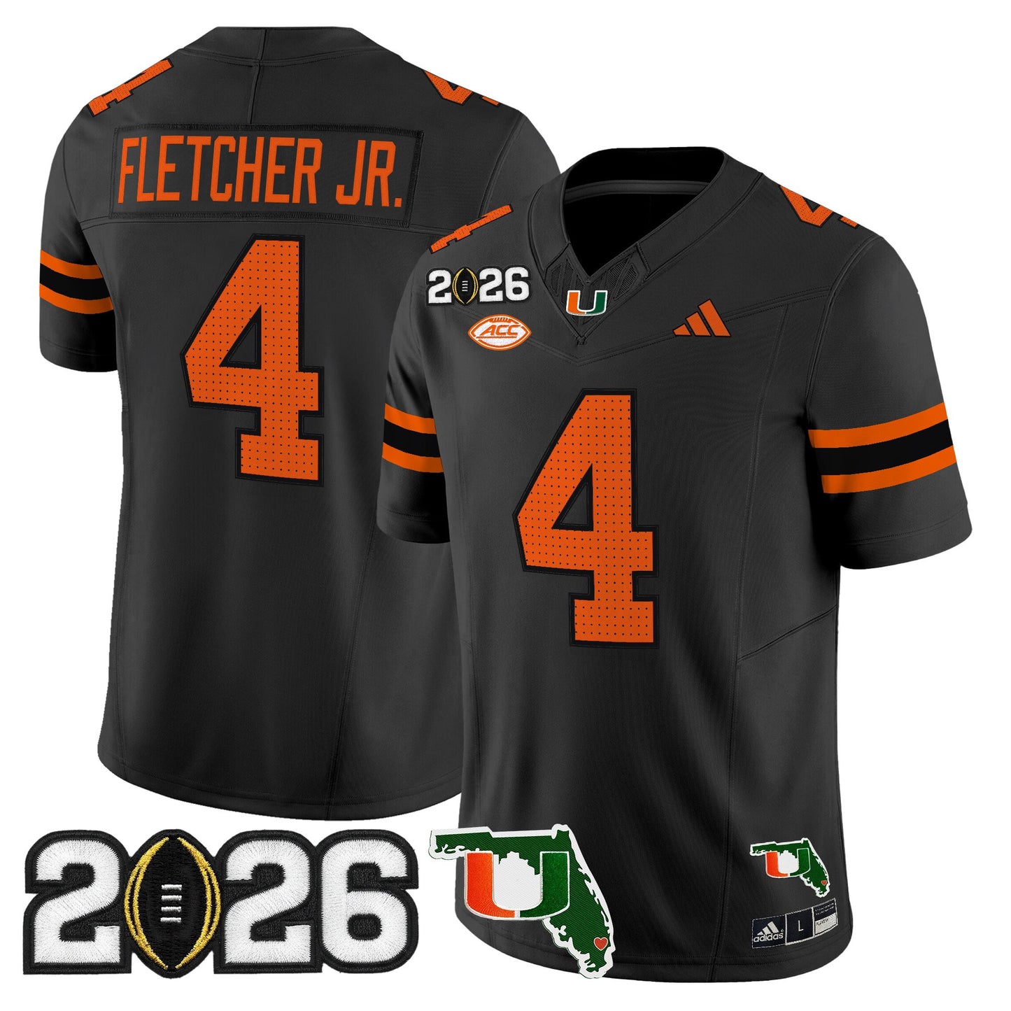  Miami Hurricanes 2026 CFP Final & Florida Patch Vapor Limited Jersey - All Stitched