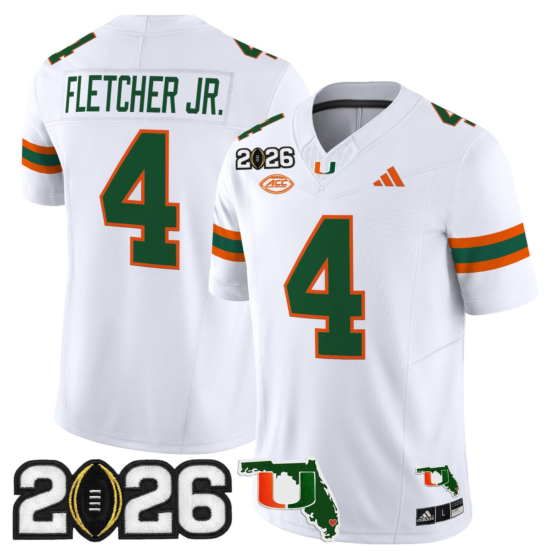  Miami Hurricanes 2026 CFP Final & Florida Patch Vapor Limited Jersey - All Stitched