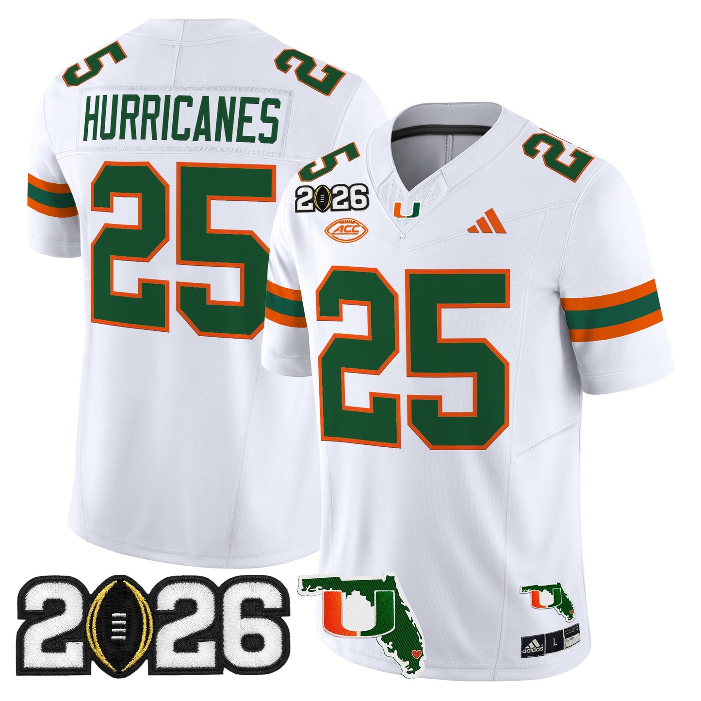  Miami Hurricanes 2026 CFP Final & Florida Patch Vapor Limited Jersey - All Stitched