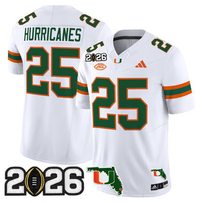  Miami Hurricanes 2026 CFP Final & Florida Patch Vapor Limited Jersey - All Stitched