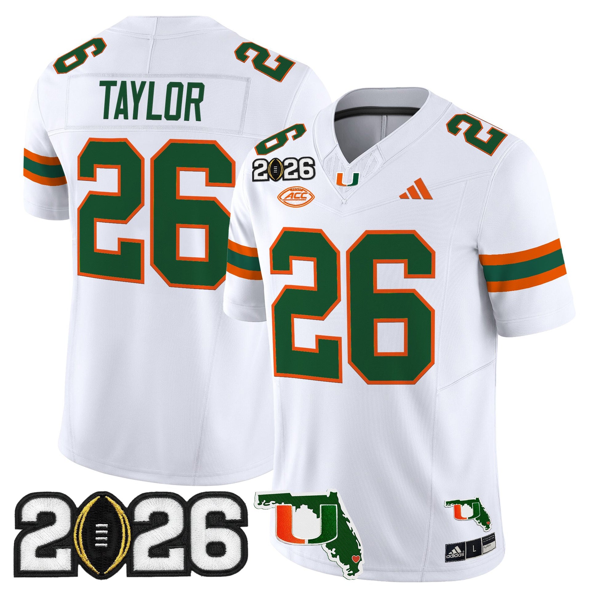  Miami Hurricanes 2026 CFP Final & Florida Patch Vapor Limited Jersey - All Stitched