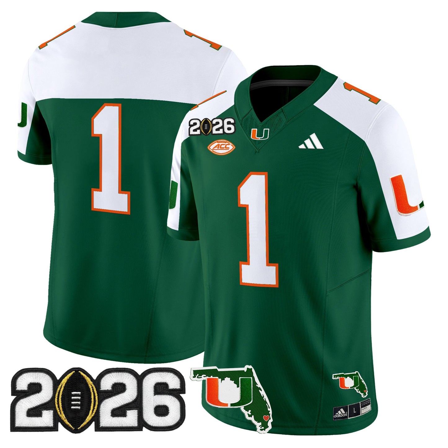  Miami Hurricanes 2026 CFP Final & Florida Patch Vapor Limited Jersey - All Stitched