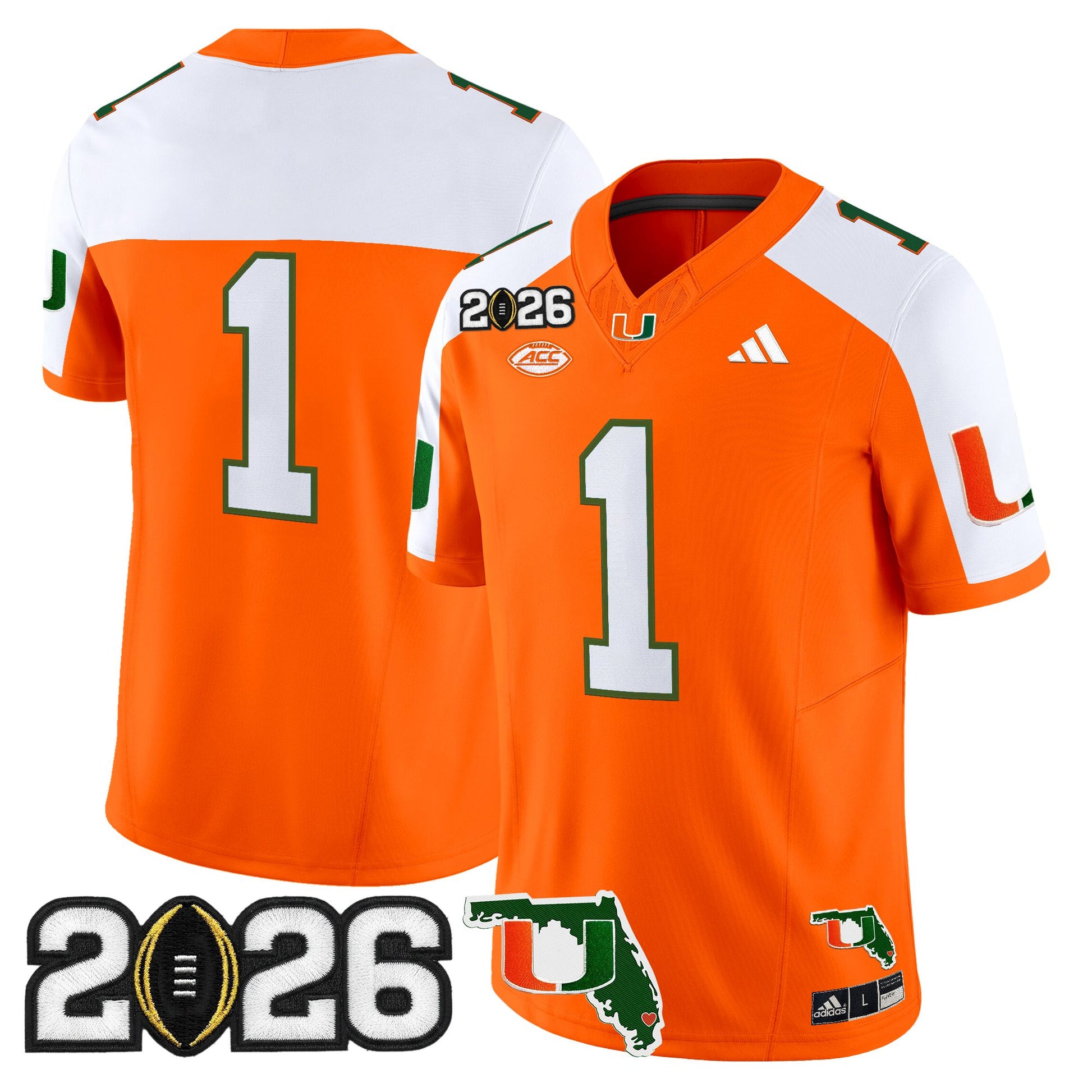  Miami Hurricanes 2026 CFP Final & Florida Patch Vapor Limited Jersey - All Stitched