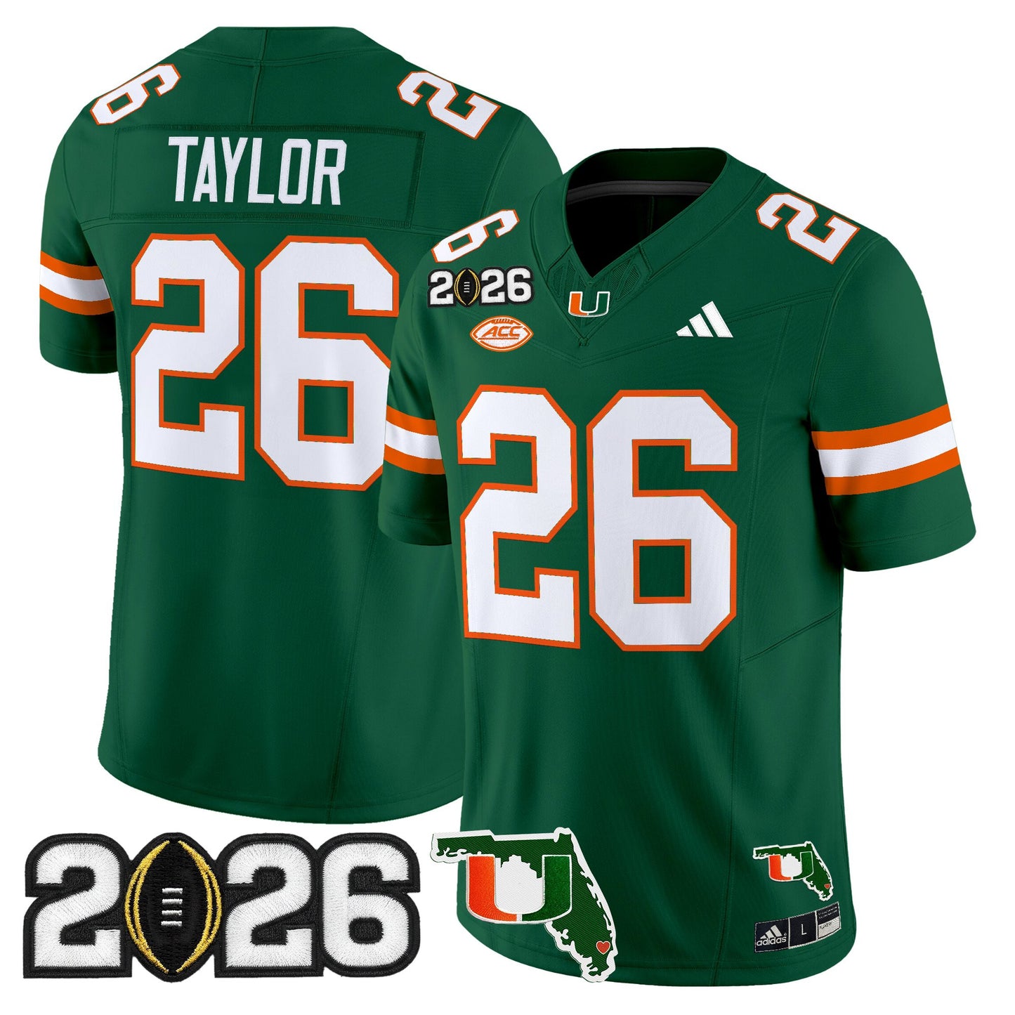  Miami Hurricanes 2026 CFP Final & Florida Patch Vapor Limited Jersey - All Stitched