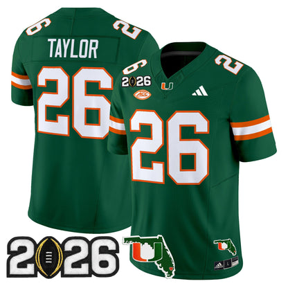  Miami Hurricanes 2026 CFP Final & Florida Patch Vapor Limited Jersey - All Stitched