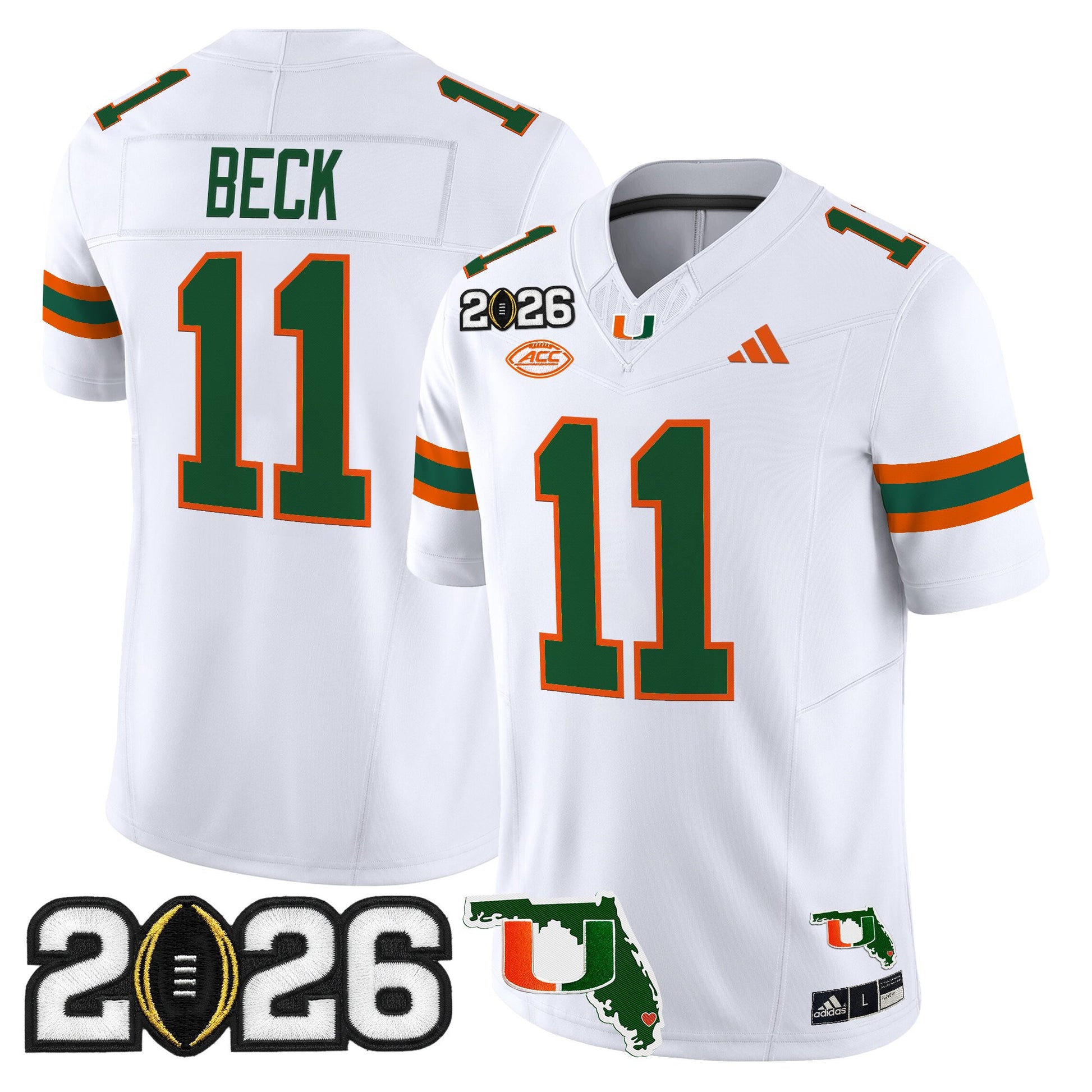  Miami Hurricanes 2026 CFP Final & Florida Patch Vapor Limited Jersey - All Stitched