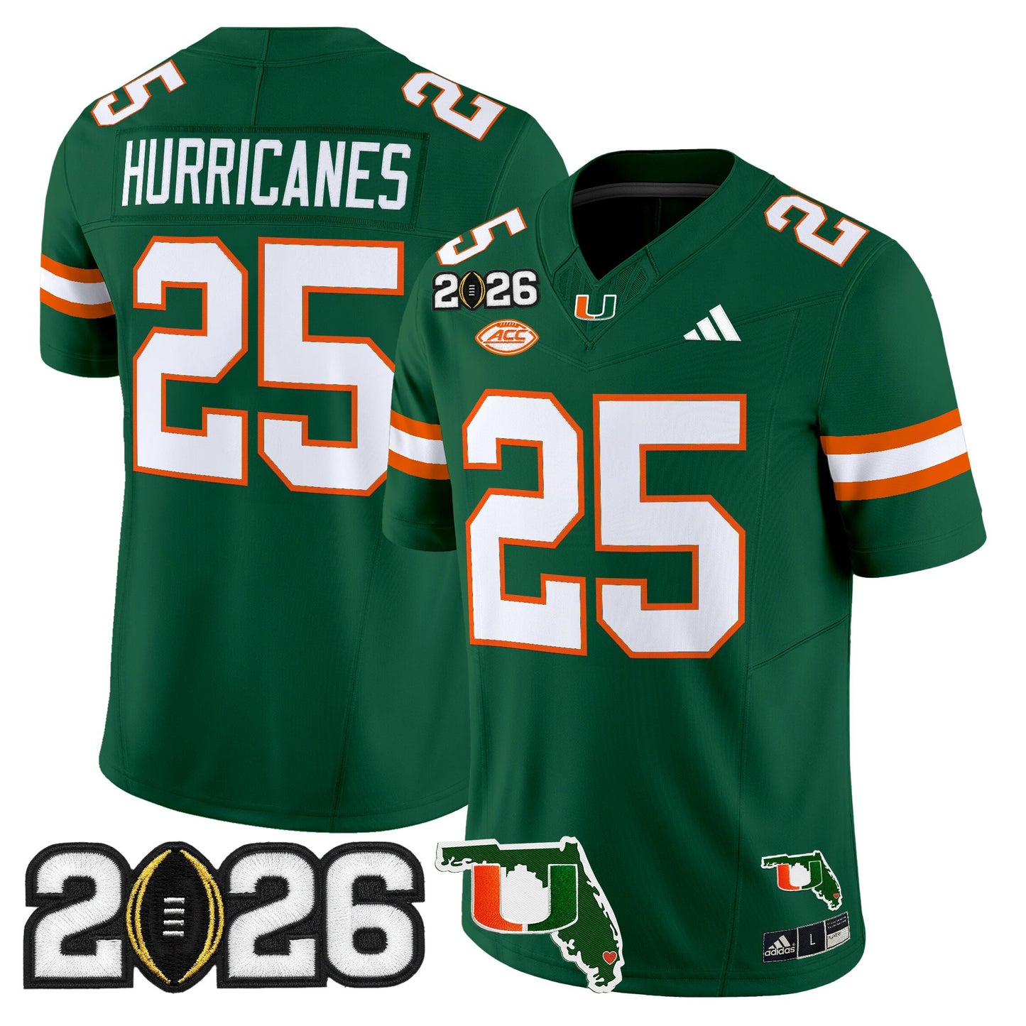  Miami Hurricanes 2026 CFP Final & Florida Patch Vapor Limited Jersey - All Stitched