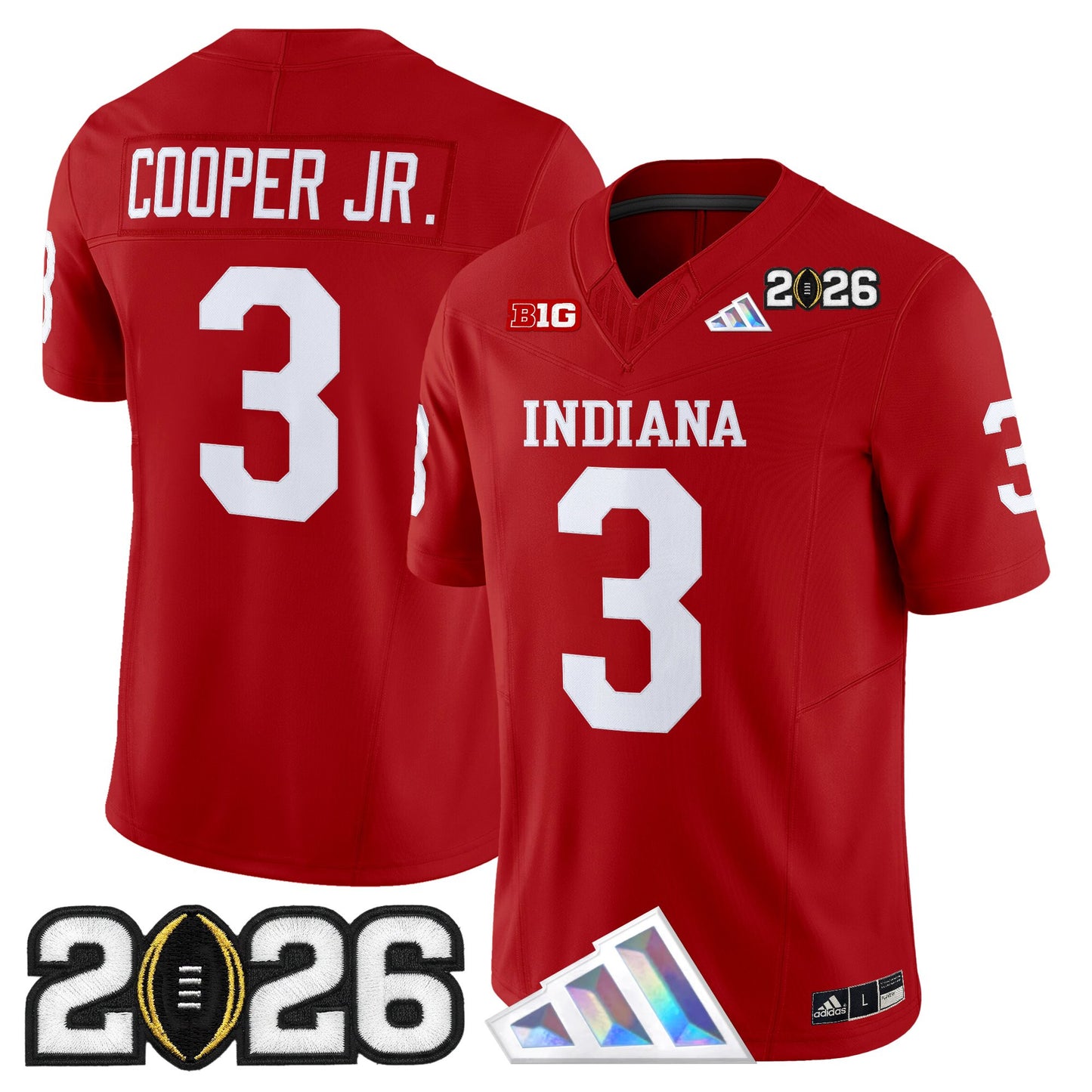 Men's Indiana Hoosiers 2026 CFP Final Patch Vapor Limited Jersey V3 - All Stitched
