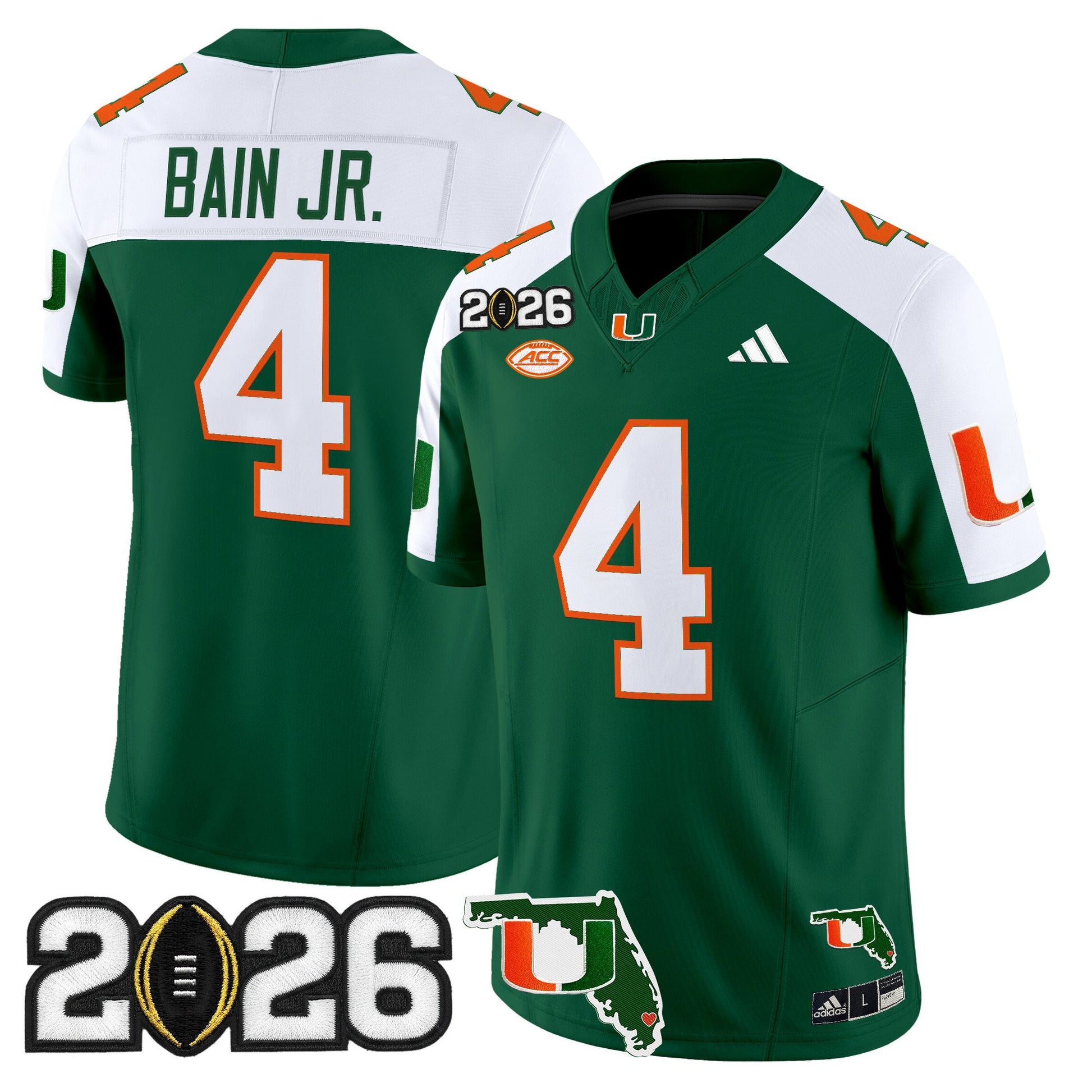  Miami Hurricanes 2026 CFP Final & Florida Patch Vapor Limited Jersey - All Stitched