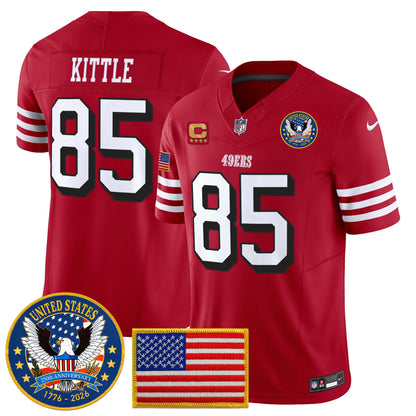 Men's San Francisco 49ers "United States 250th Anniversary Patch" Vapor Limited Jersey - All Stitched