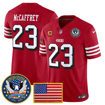 Men's San Francisco 49ers "United States 250th Anniversary Patch" Vapor Limited Jersey - All Stitched