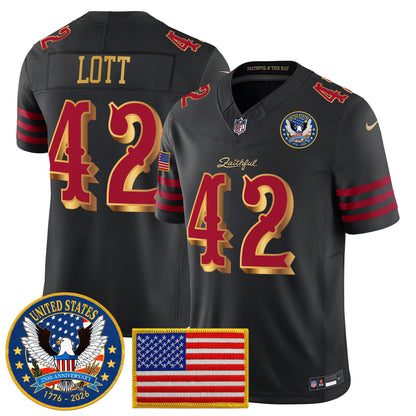Men's San Francisco 49ers "United States 250th Anniversary Patch" Vapor Limited Jersey - All Stitched