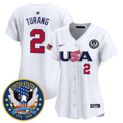 Women's Team USA World Baseball Classic United States 250th Anniversary Patch Vapor Premier Jersey - 2026 Roster - All Stitched