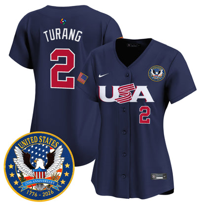 Women's Team USA World Baseball Classic United States 250th Anniversary Patch Vapor Premier Jersey - 2026 Roster - All Stitched