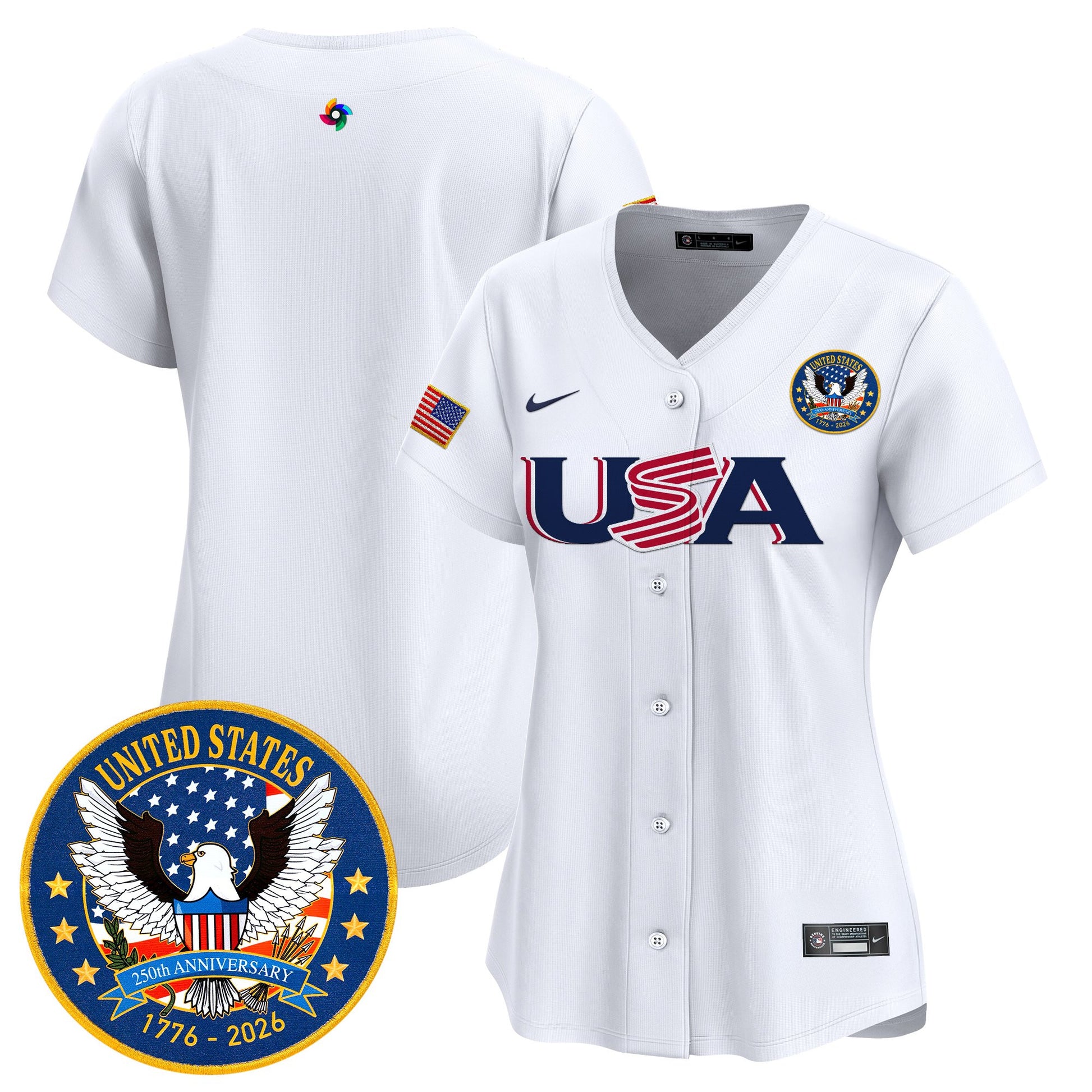 Women's Team USA World Baseball Classic United States 250th Anniversary Patch Vapor Premier Jersey - 2026 Roster - All Stitched