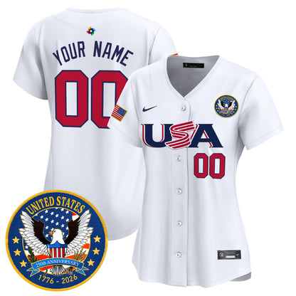Team USA World Baseball Classic United States 250th Anniversary Patch Vapor Premier Custom Jersey - 2026 Roster - All Stitched