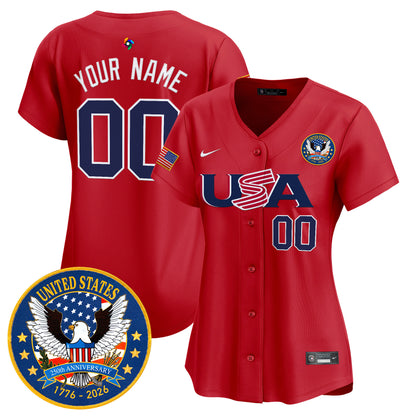 Team USA World Baseball Classic United States 250th Anniversary Patch Vapor Premier Custom Jersey - 2026 Roster - All Stitched